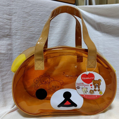 San-X Rilakkuma Face-Shaped Clear Bag Korilakkuma Kiiroitori Unused 2011 Rare