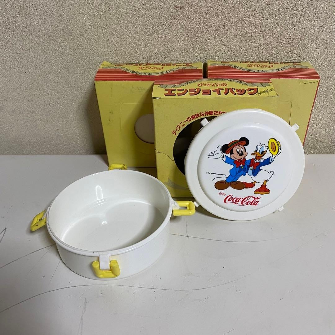 Coca-Cola × Disney Plastic Tupperware Diameter 11cm Showa Retro
