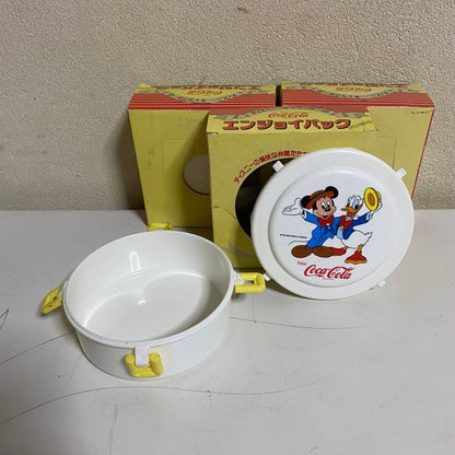 Coca-Cola × Disney Plastic Tupperware Diameter 11cm Showa Retro