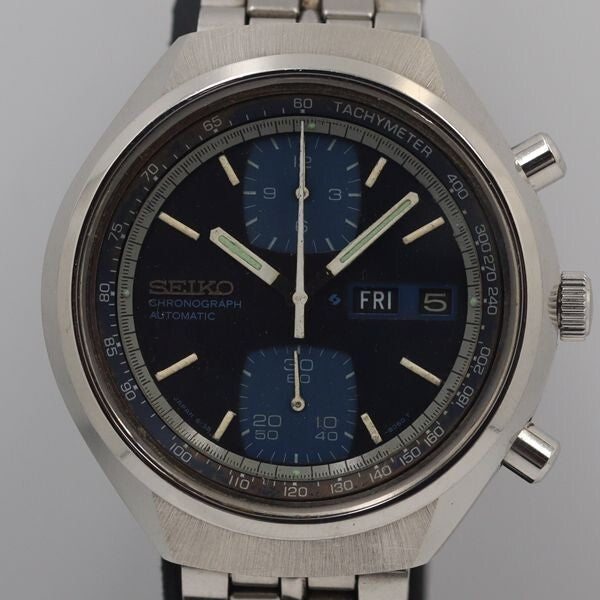 Seiko 6138-8030 Chronograph Day Date Black Dial AT/Automatic Mens Watch OGH Junk