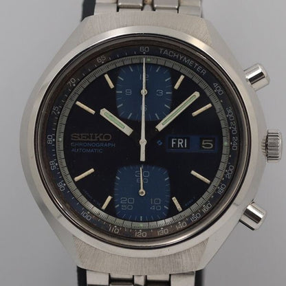 Seiko 6138-8030 Chronograph Day Date Black Dial AT/Automatic Mens Watch OGH Junk