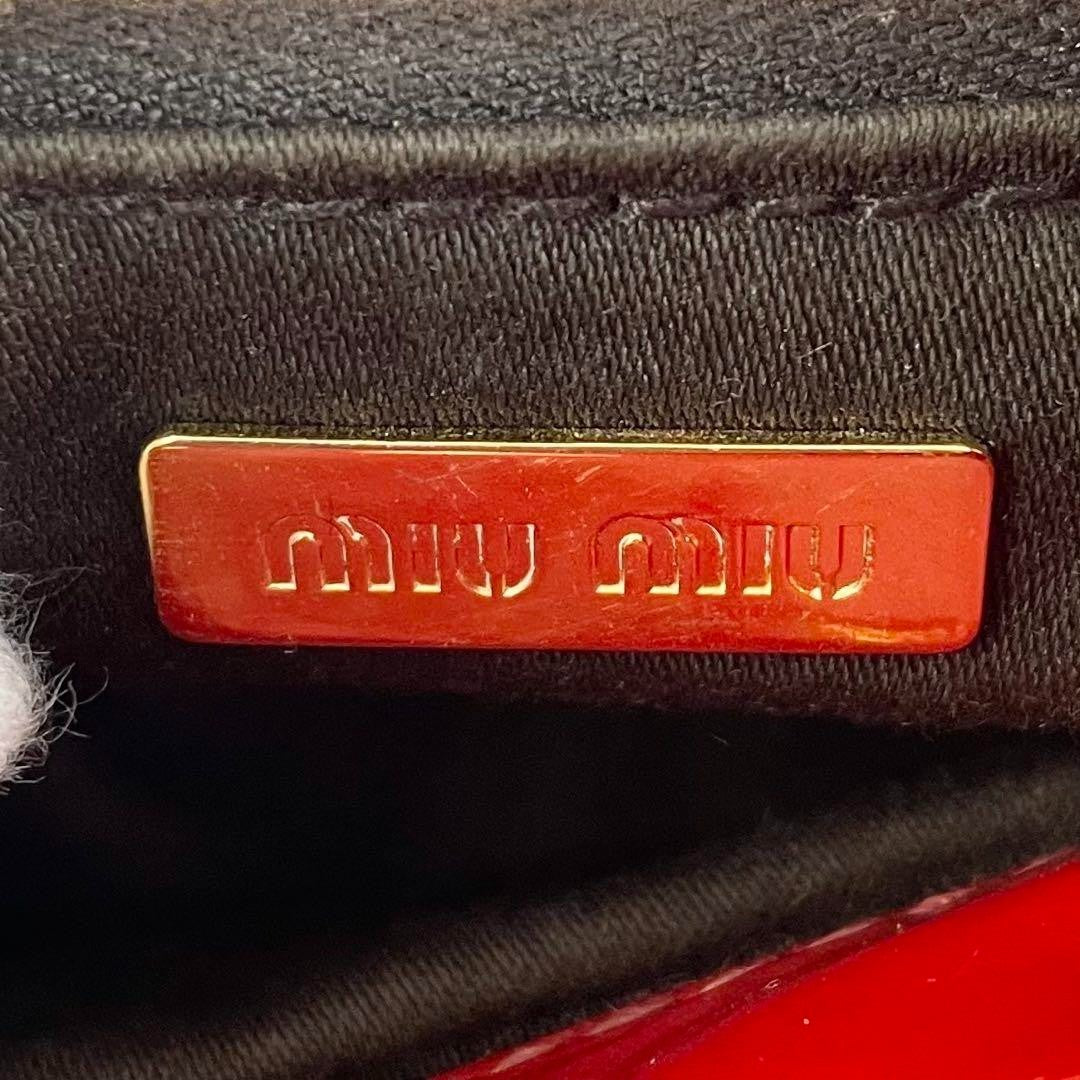 Miu Miu 2way Handbag Shoulder Bag Red Patent Leather 186 Archive Y2K Authentic