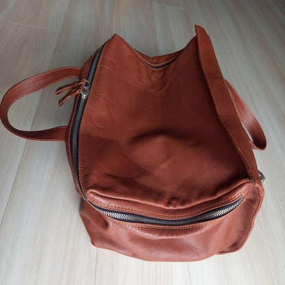 Andrea Incontri Leather Cube Bag Made in Italy Men's Casual Business Large