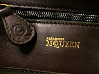 Alexander McQueen Leather Boston Bag Women's Bordeaux Auth From Japan