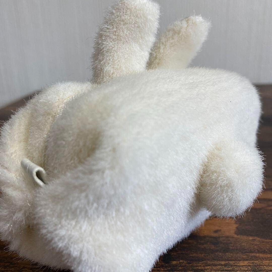 1990's fluffy rabbit pouch white fancy goods new