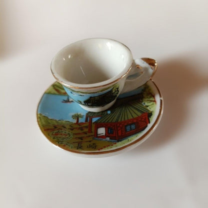 Japanese Landscape Painting Lidded Cup Collection