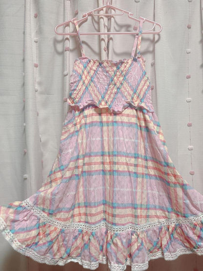 LIZ LISA Pink Check Dress Y2K