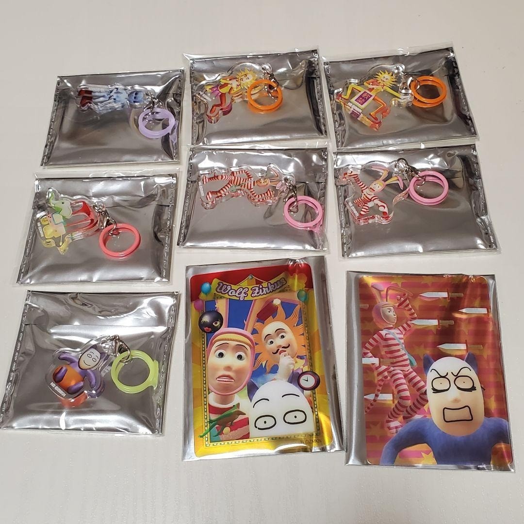 Popee the Performer Acrylic Charm Set 9pcs Anime Keychain Marker Japan Rare Used