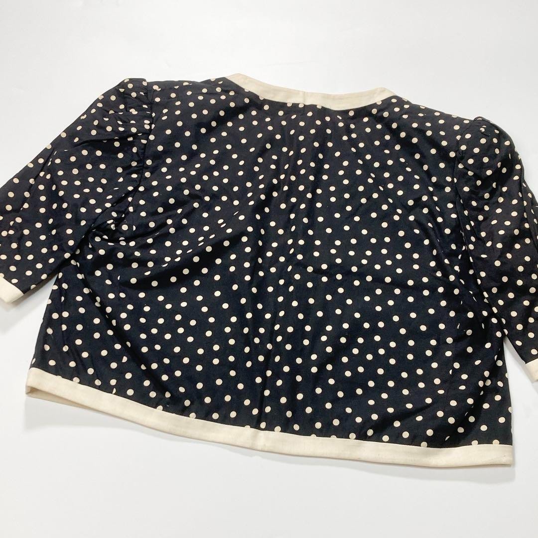 Yves Saint Laurent M Women Collarless Jacket Vintage Dot Stylish Clothing