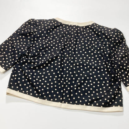 Yves Saint Laurent M Women Collarless Jacket Vintage Dot Stylish Clothing