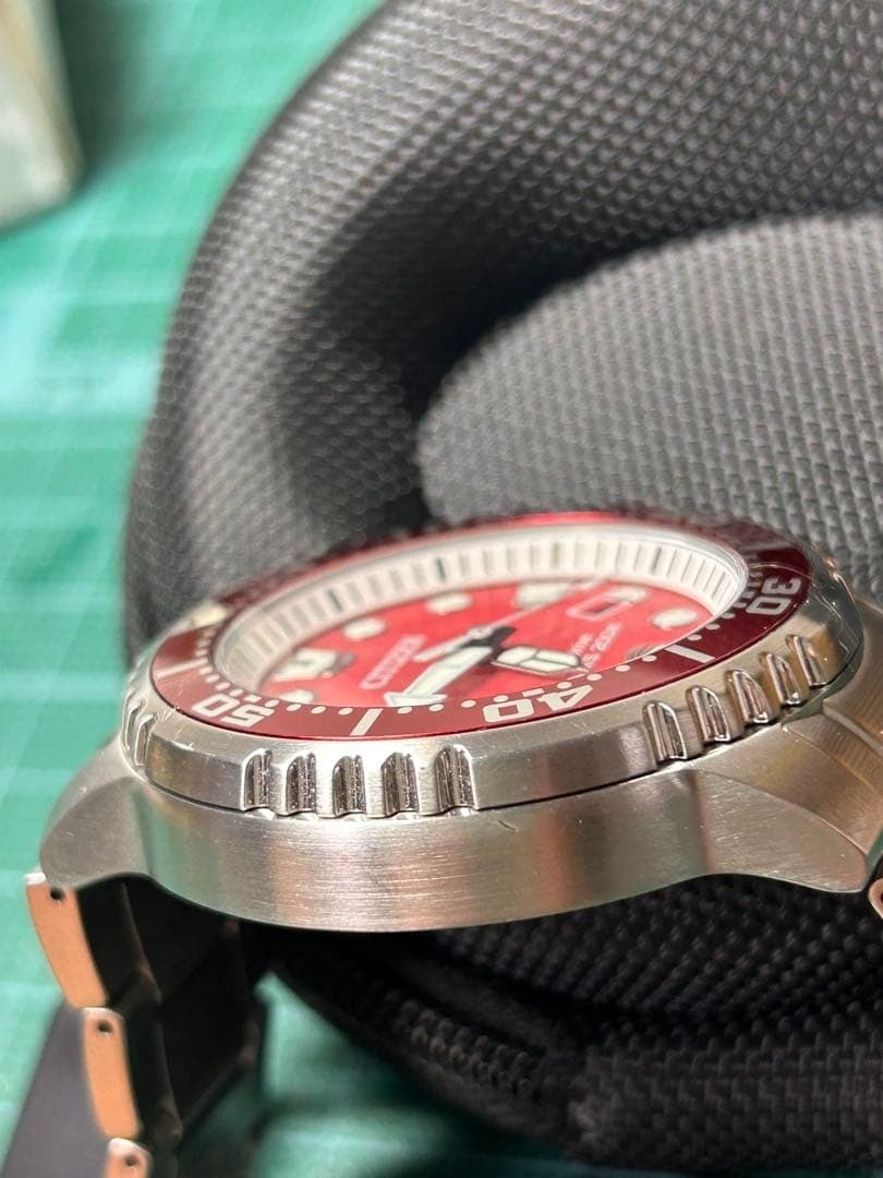 Citizen ProMaster BN0159-15X Red Dial Solar Timepiece Rare Wristwatch