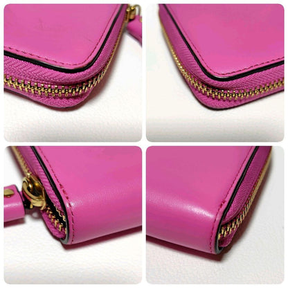 Anya Hindmarch Wallet Pink Leather Round Zipper Smile Limited Edition VHTF Popul