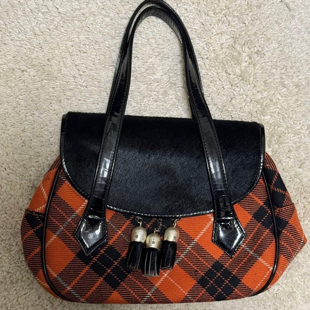 Vivienne Westwood Harako Vintage Rare Check Shoulder Bag 22cm JAPAN