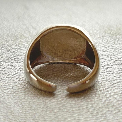 Onyx-style Signet Ring, Silver, Black, Men's