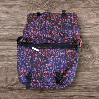 LeSportsac Black Artist-in-Residence Skull Shoulder Bag Nylon Multi From Japan