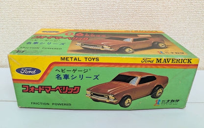NAKADA Ford Maverick Tin Toy 0.6mm Iron Plate Vintage Miniature Cars Box Used