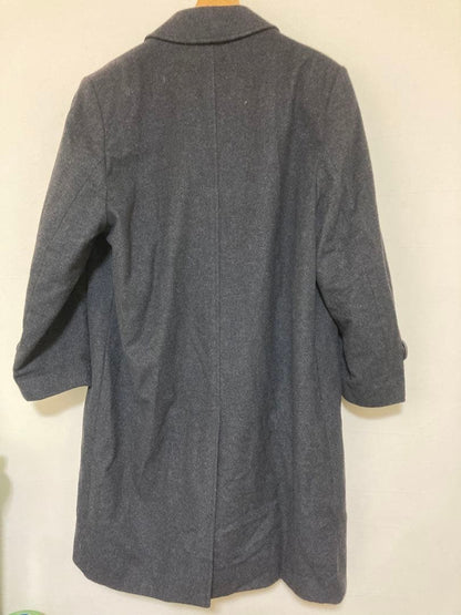Burberry Vintage Cashmere Wool Balmacaan Long Gray Coat Men Size US 40 Authentic