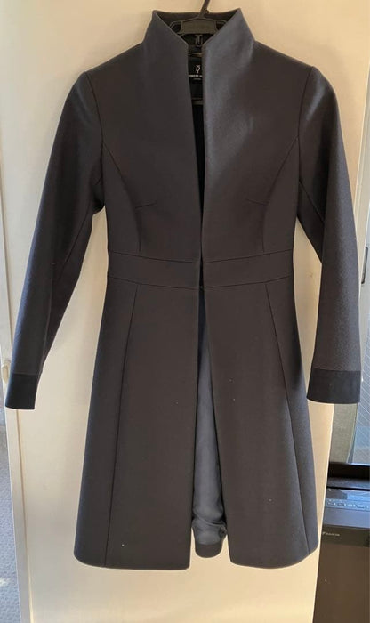 Katherine Hooker A-Line Fit & Flare Chester Coat in Navy Wool Blend