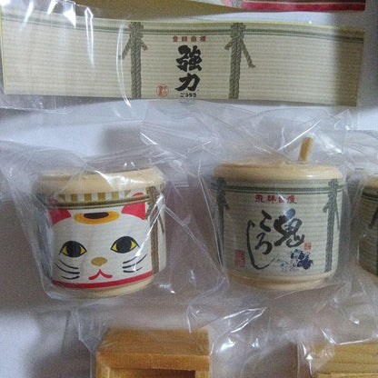 Kaiun! Sake barrel & wooden square collection, set of 5, new and unused.