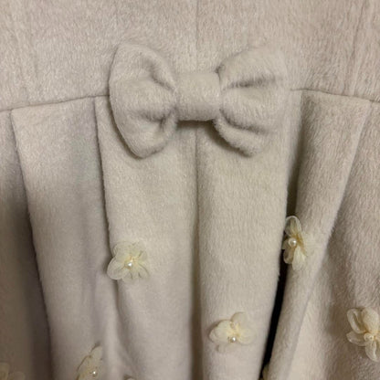 LIZ LISA Creamy White Long Coat 3Dflower