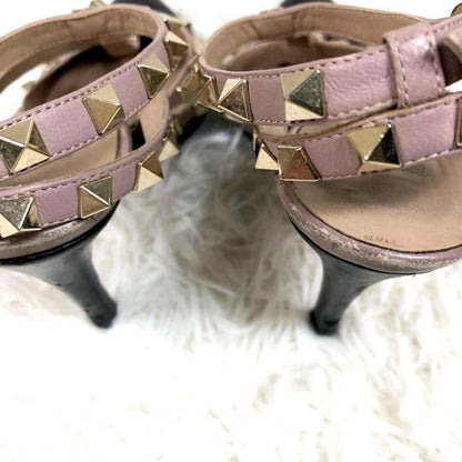 Women 6.0US Valentino Shoes Same Day Black Studded High Heels Limited Edition VH