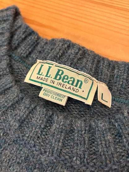 L.L. Bean Wool Knit Sweater Made in Ireland Men L 80s-90s Vintage