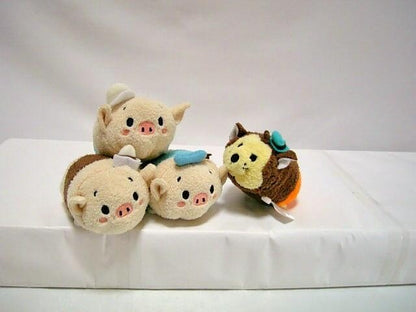 4 piece set The Three Little Pigs Tsum Tsum Disney Piglet Big Bad Wolf