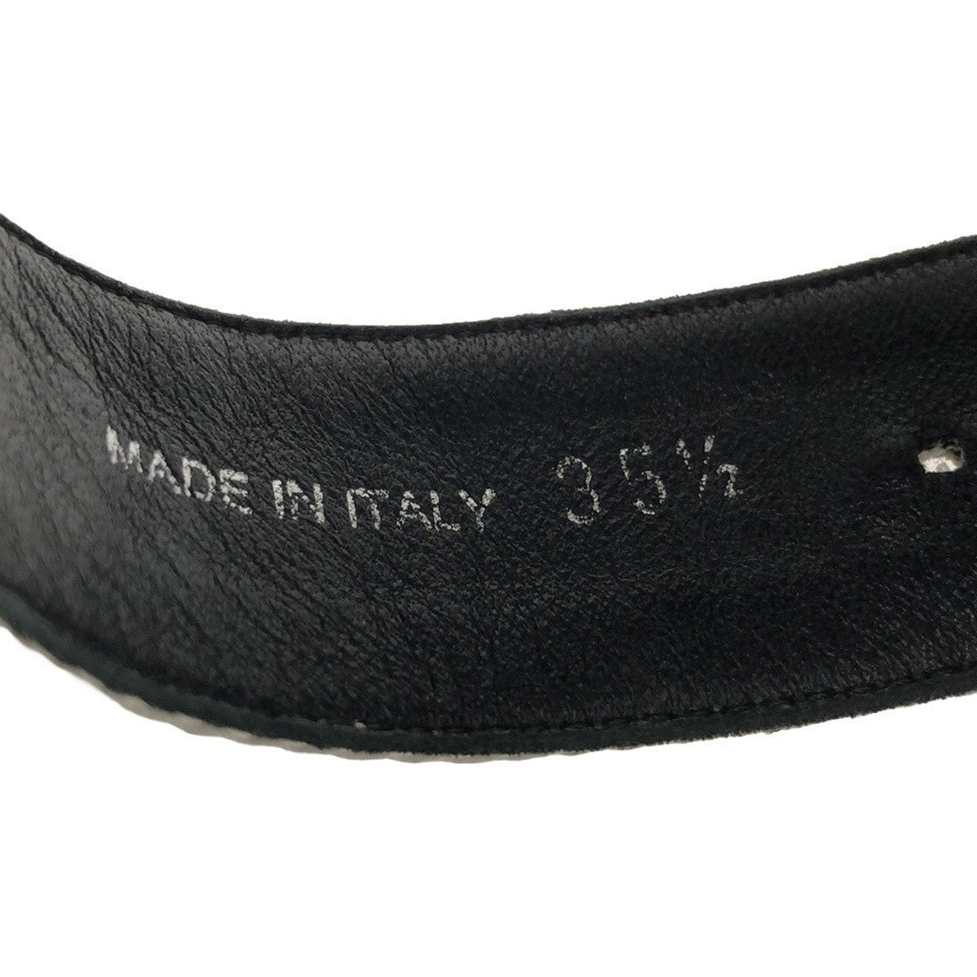 Miu Crystal Bijou Logo Strap Sport Sandals Black 35 1 2 Used MESC-0