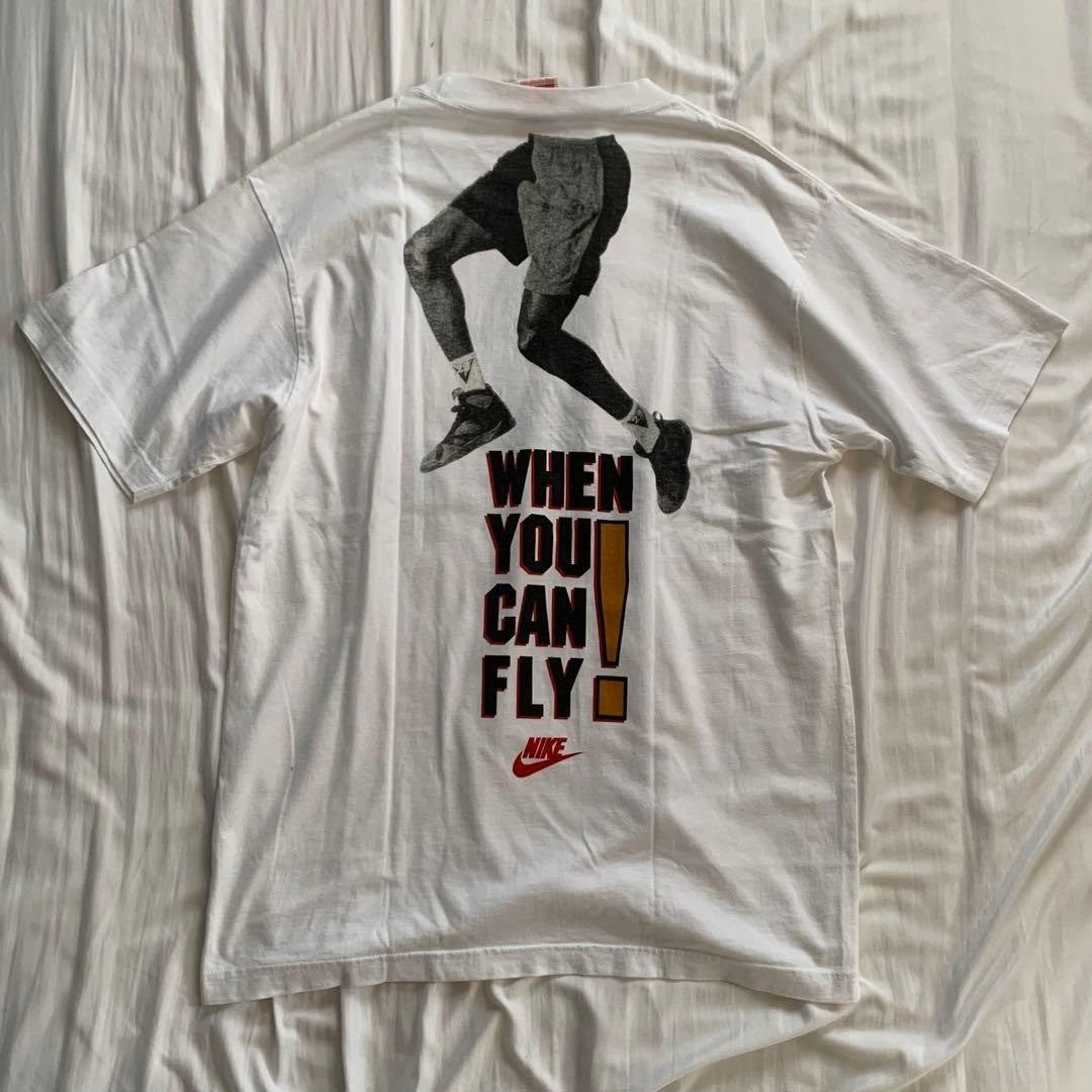 Nike Air Jordan T-Shirt Vintage Black Silver Tag 90s Michael Jordan M/L Rare Use