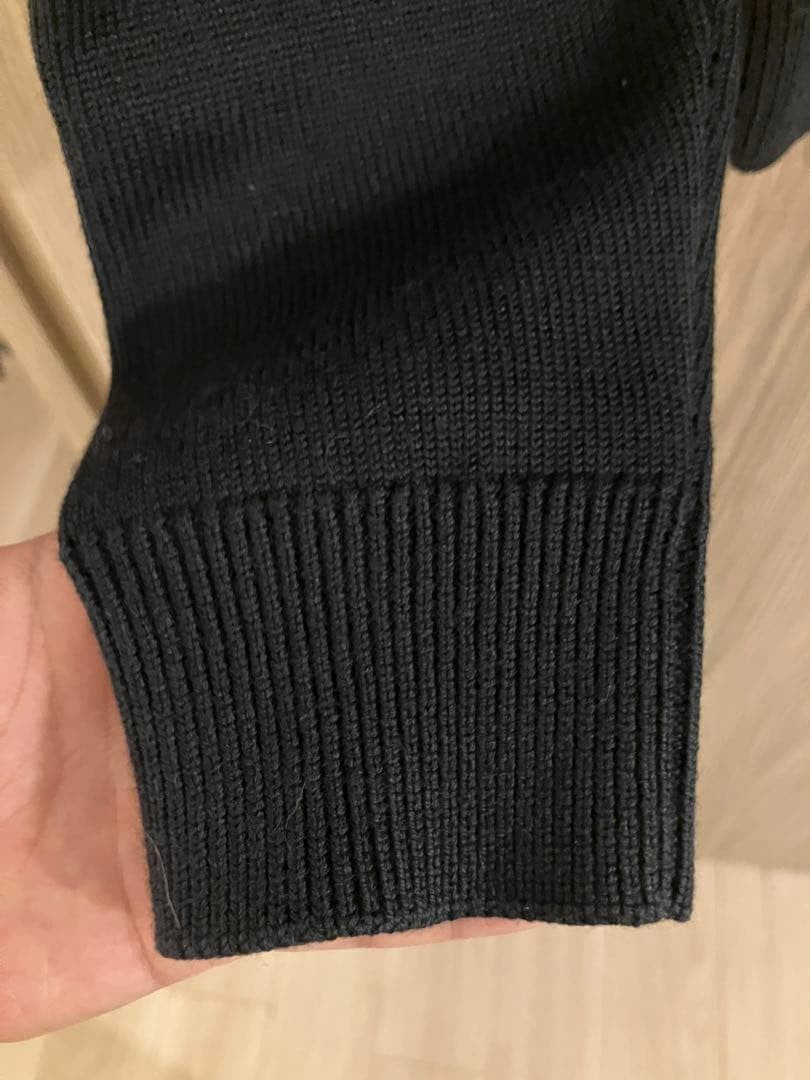 Sandro Navy Knit Sweater with Embroidery Size L Long sleeves USED item
