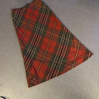 Rare Ralph Lauren Plaid Flare Skirt Size 9 Red Green Classic Retro Style