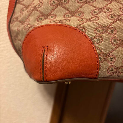Anya Hindmarch Handbag Dome Total Pattern Canvas Leather Orange