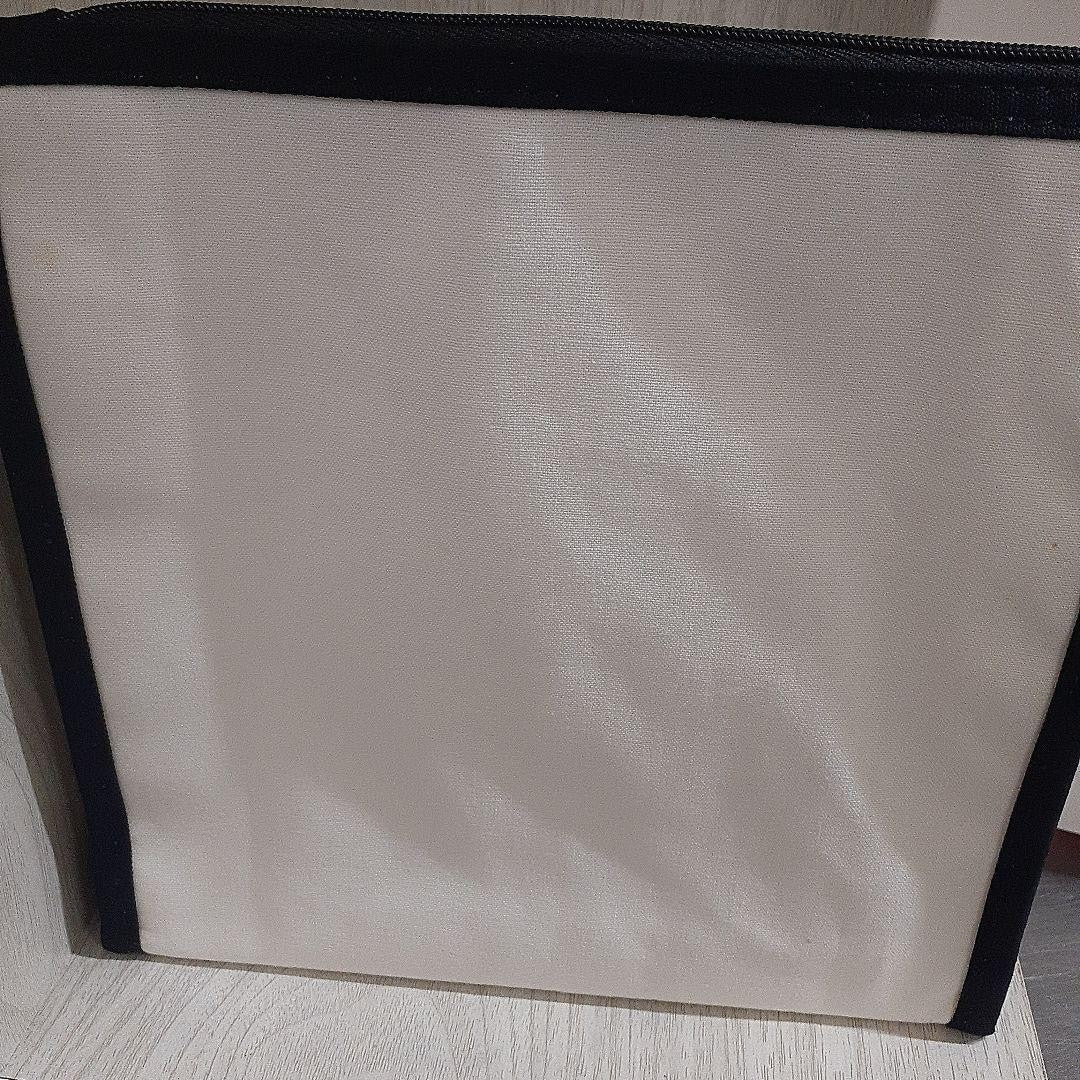 CHANEL Canvas Pouch Bag Auth White Black Women France 121304