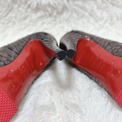 Rare Christian Louboutin Python Metallic Pumps Size 36 US 6 Red Sole Heels