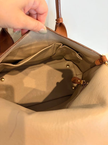 Salvatore Ferragamo Gancini Leather 2Way Handbag Shoulder Bag Brown Pre-owned
