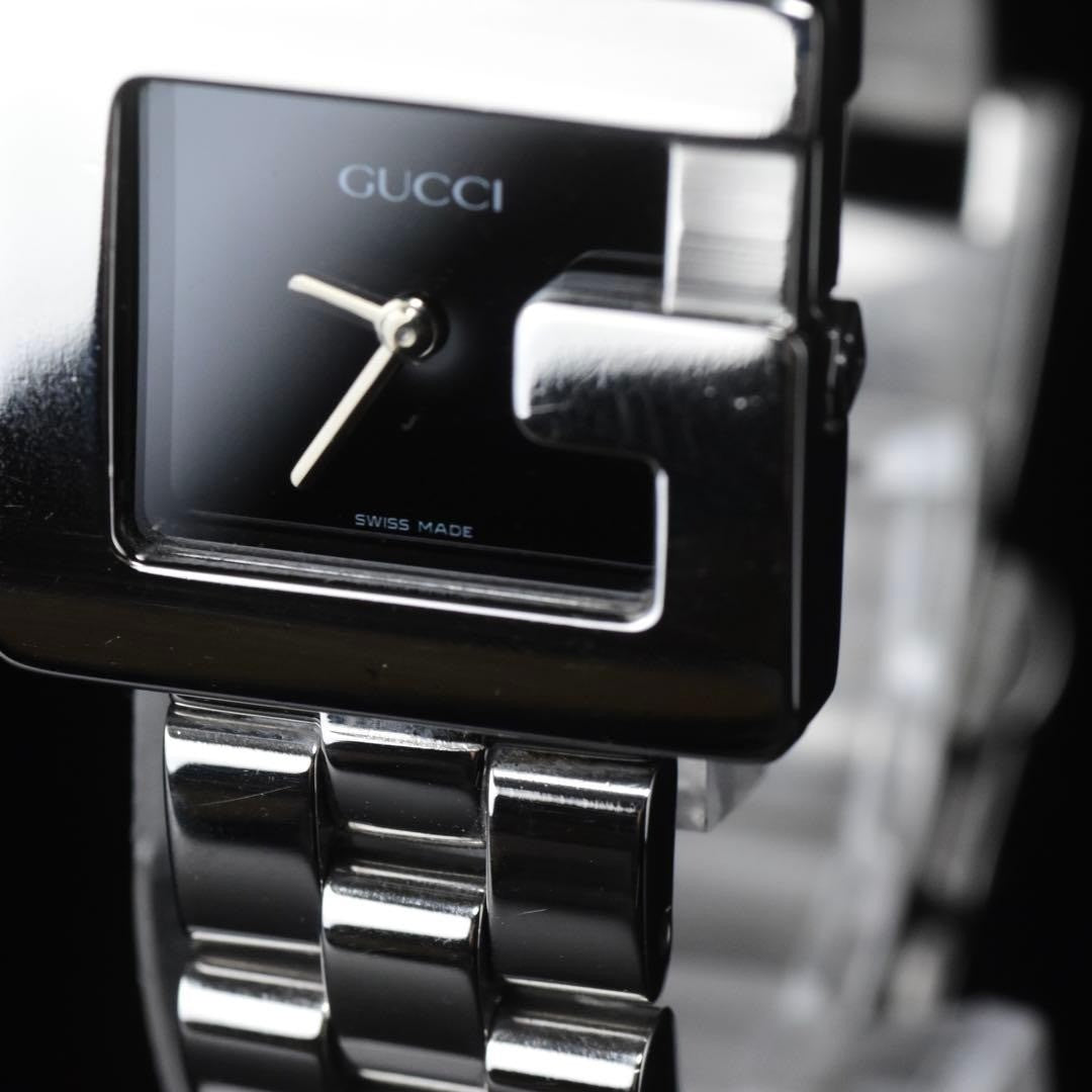 [Near MINT] GUCCI 3600L G Face Silver Black Dial Quartz Women's Watch From JAPAN