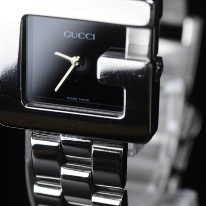 [Near MINT] GUCCI 3600L G Face Silver Black Dial Quartz Women's Watch From JAPAN