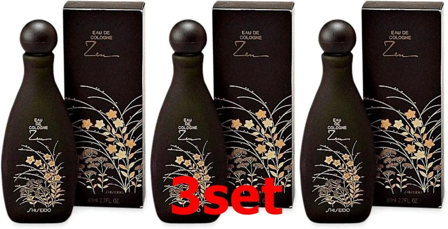 SHISEIDO Zen Classic Eau De Cologne Perfume 80ml Fragrance set 3 Unused NEW