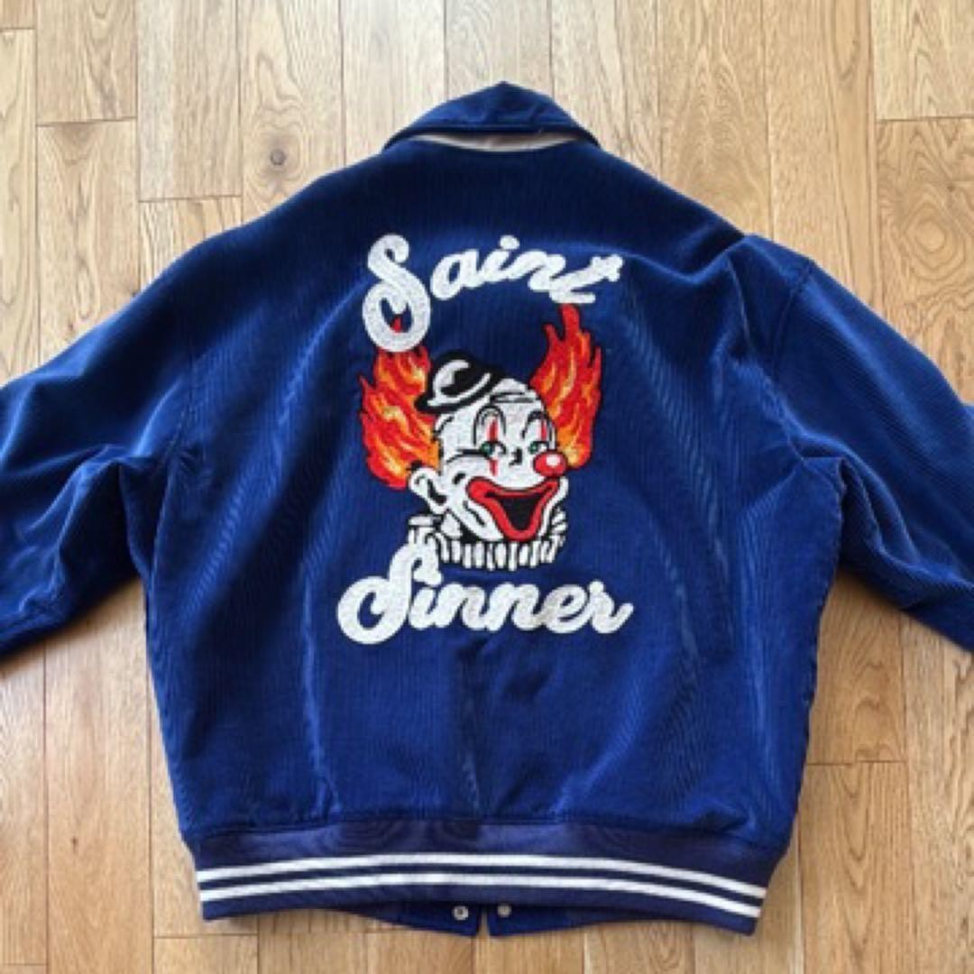 Saint Michael sinner’s circus corduroy jacket bomber varsity Jacket blue Size L