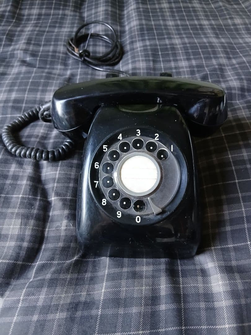 Black rotary dial telephone Showa retro vintage antique