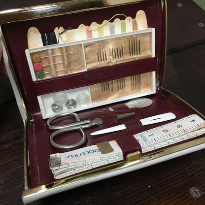 Shiseido novelty, corporate object, Showa Retro sewing set, not for sale.