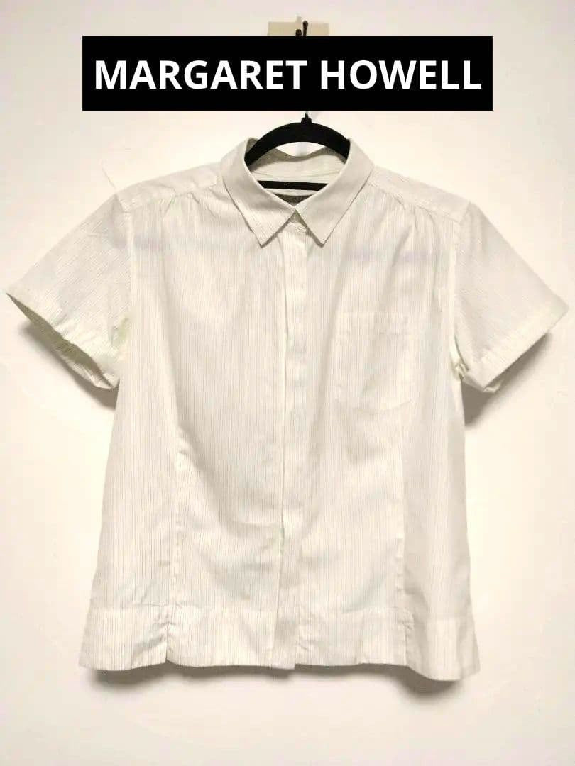 Margaret Howell Short Sleeve Blouse M Size 100% Cotton