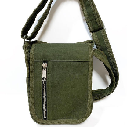 Authentic marimekko Mini Shoulder Bag Messenger Bag Olive Green Women Unisex