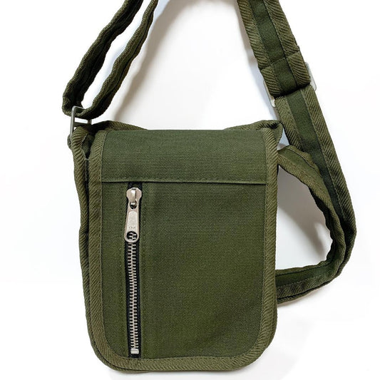 Authentic marimekko Mini Shoulder Bag Messenger Bag Olive Green Women Unisex