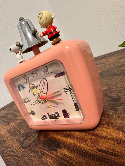 Snoopy & Charlie Brown alarm clock Operation Confirmed Retro Rare Japan