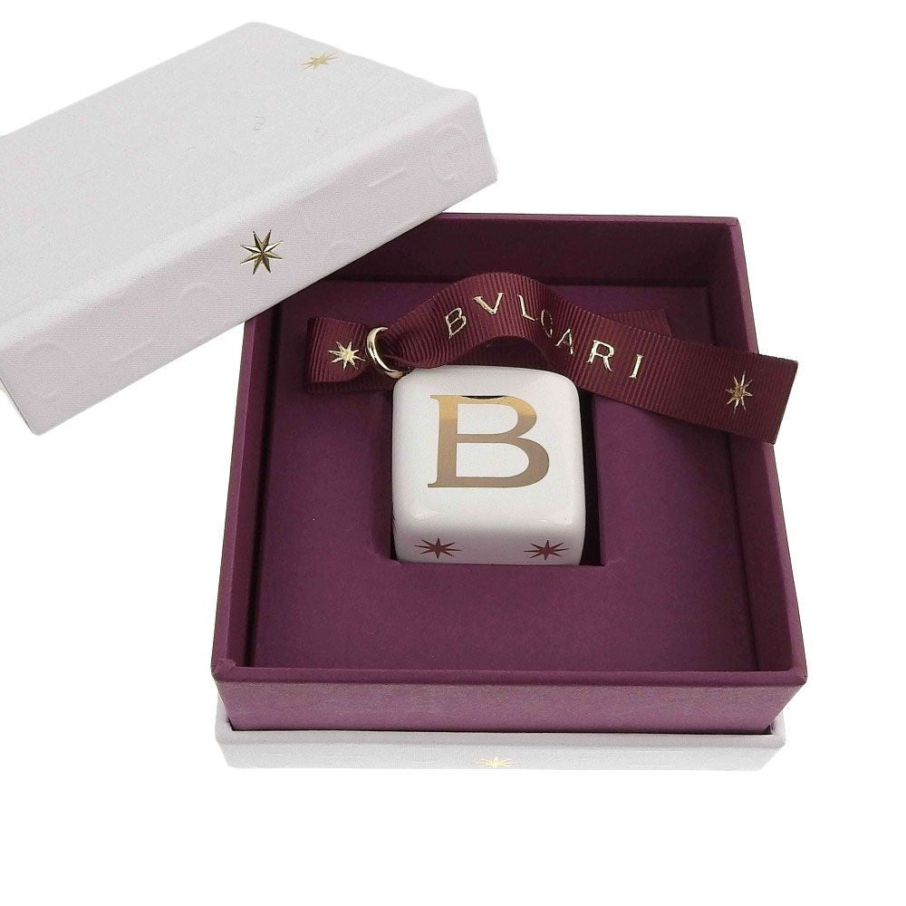 BVLGARI cube charm ornament white white gold ornament novelty 24008321 SA