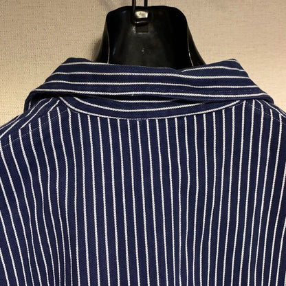 Vintage Blue Striped Fisherman Smock Men's Shirt