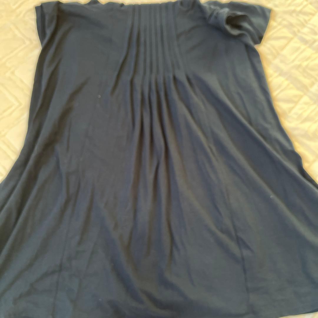 TSUMORI CHISATO Dark Navy Short Sleeve Tunic Dress Navy 33.8 inches