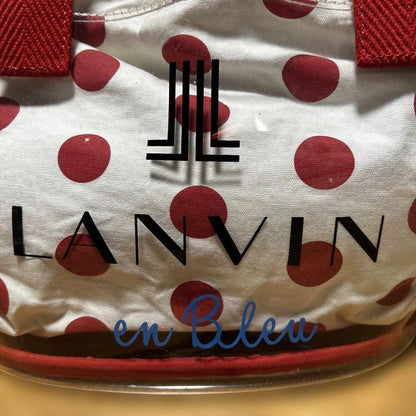 LANVIN en Bleu tote bag red polka dot pattern