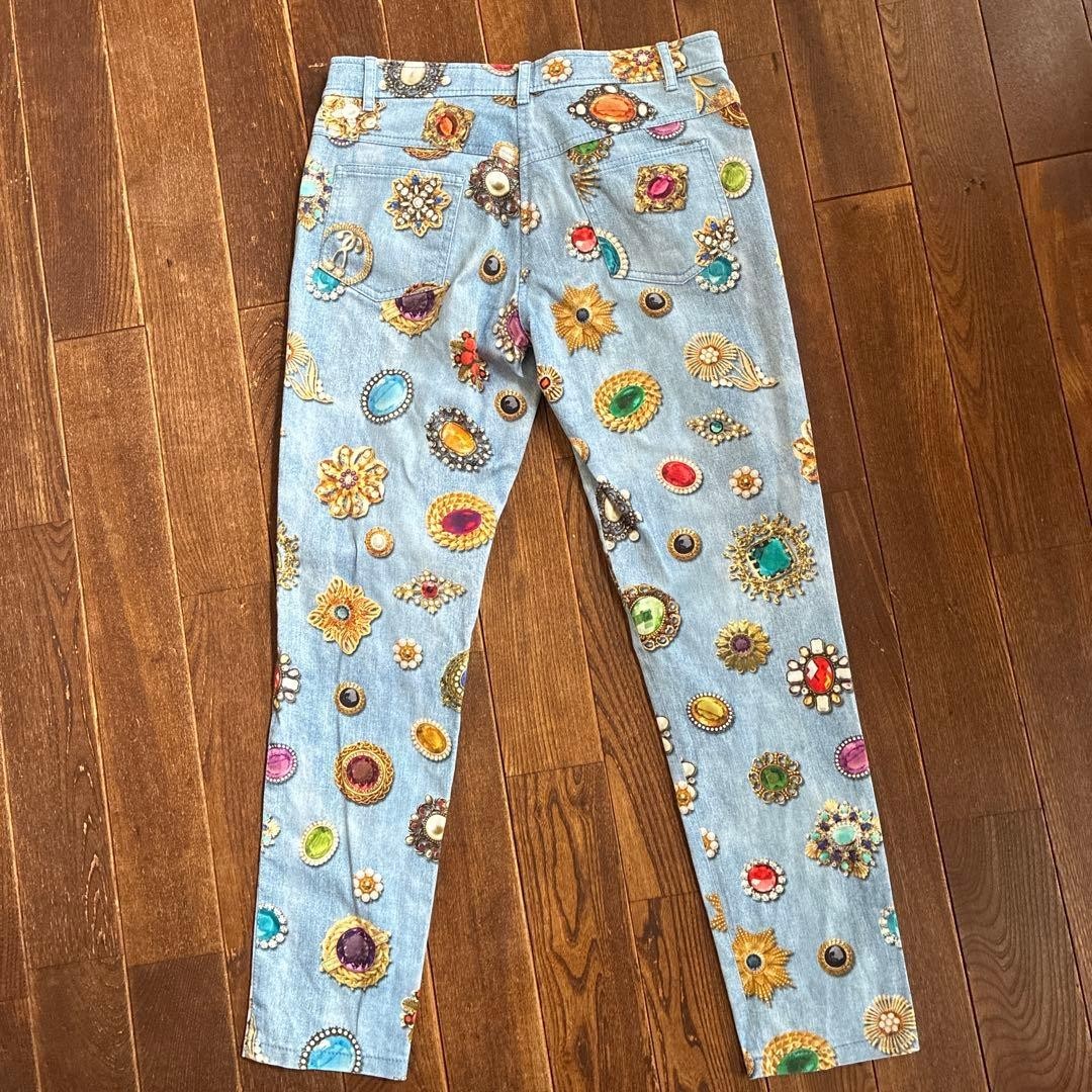 Moschino Denim Pants Size M Women Luxury Designer Rare Model Limited Edition